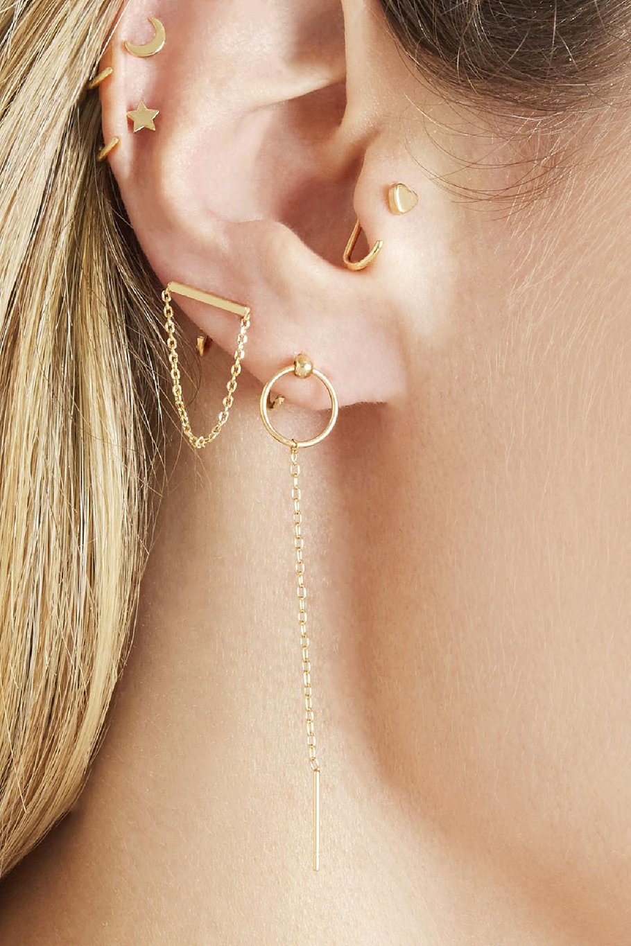 Pendientes Huggies Moon Plata Cobre Imagen2